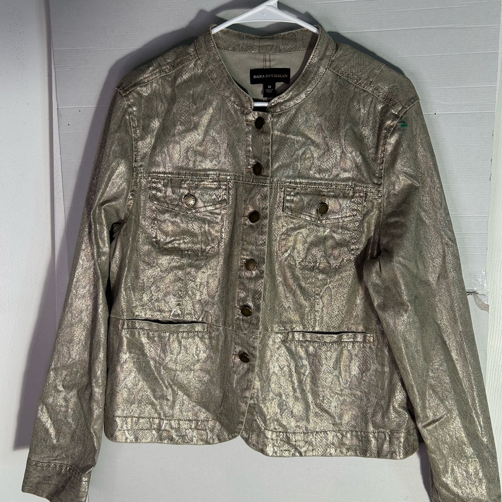 Dana Buchman Metallic Jean Jacket